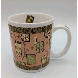 Island Heritage Retro Tiki Mug Hawaii Green Tan Mask